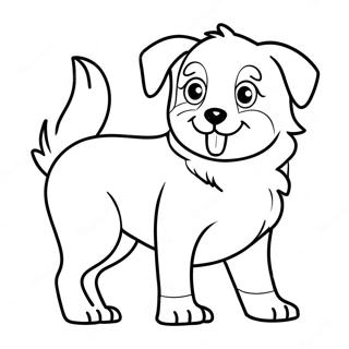 Playful Australian Shepherd Puppy Coloring Page