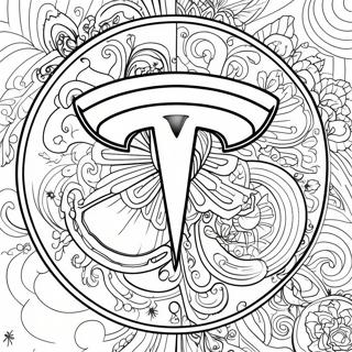 Tesla Logo Coloring Page | Tesla 塗色頁