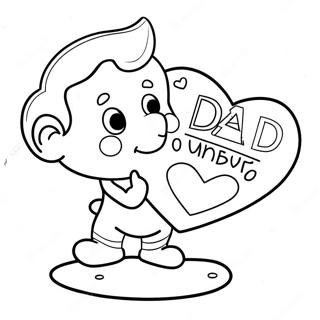 Cute Valentine's Day Dad Coloring Page | Happy Valentines Day Dad 塗色頁