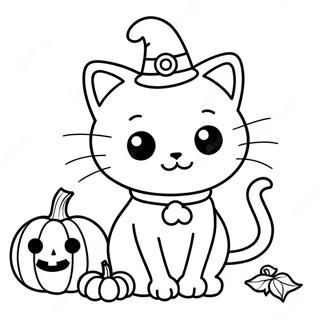 Halloween Kitty Coloring Page | Halloween Kitty 塗色頁
