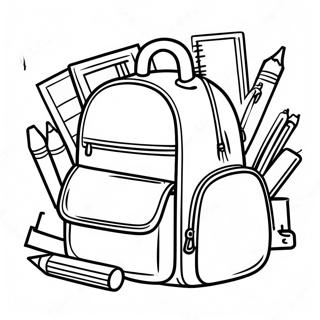 Back to School Supplies Coloring Page | Back to School 塗色頁