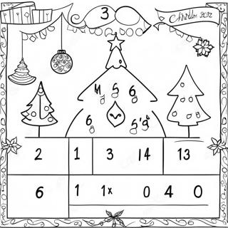 Christmas Countdown Calendar Coloring Page | Christmas Countdown 塗色頁