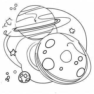 Colorful Planets in Orbit Coloring Page