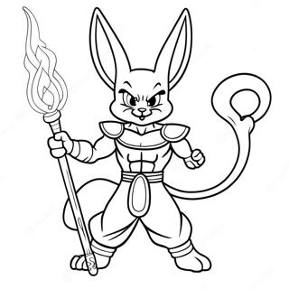 Beerus with His Staff Coloring Page | Beerus 塗色頁
