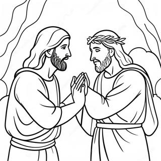 Jesus Touching the Blind Man Coloring Page | Jesus Heals 塗色頁
