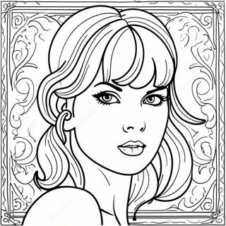 Taylor Swift Red Album Cover Coloring Page | Taylor Swift Red 塗色頁