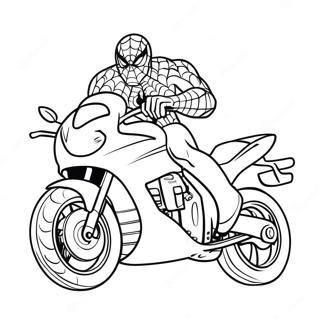 Spiderman Riding a Fast Motorcycle Coloring Page | Spiderman Motorcycle 塗色頁