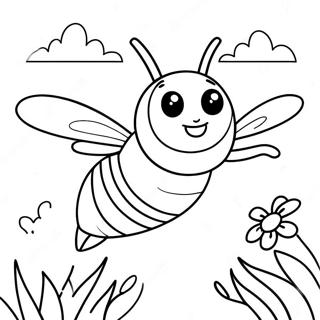 Cute Bumblebee Flying Coloring Page | Bumblebee 塗色頁