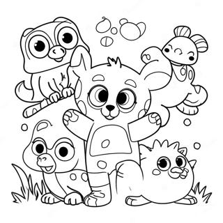 1st Graders Fun Animals Coloring Page