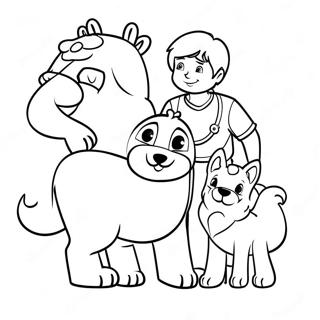 Brave Ryder with His Pup Friends Coloring Page | Ryder Paw Patrol 塗色頁
