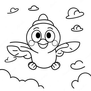 Cappy Flying Through the Sky Coloring Page | Super Mario Odyssey Cappy 塗色頁