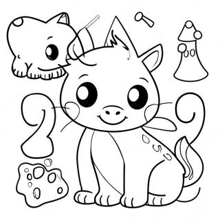 Cute Animal Numbers Coloring Page | Numbers for Toddlers 塗色頁
