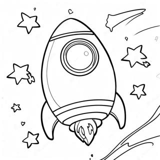 Colorful Rocket Ship in Space Coloring Page | Rocket Ship 塗色頁