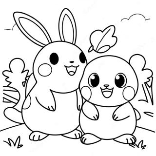 Pokemon Easter Egg Hunt Coloring Page | Pokemon Easter 塗色頁