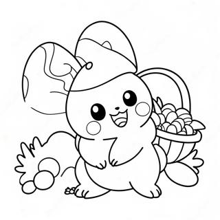 Cute Pokemon with Easter Baskets Coloring Page | Pokemon Easter 塗色頁