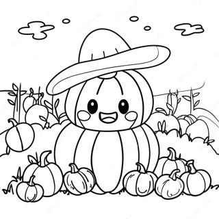 Cute Pumpkin Patch Coloring Page | Cute Pumpkin Patch 塗色頁