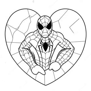Spiderman Valentine Heart Coloring Page | Spiderman Valentine 塗色頁
