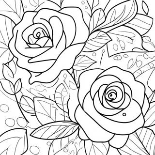 Beautiful Blooming Roses Coloring Page | Roses 塗色頁