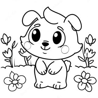 Cute Buttercup in a Garden Coloring Page | Buttercup 塗色頁