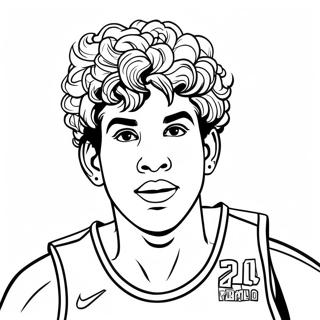 LaMelo Ball in Action Coloring Page | LaMelo Ball 塗色頁