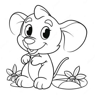 Cute Disney Valentines Coloring Page