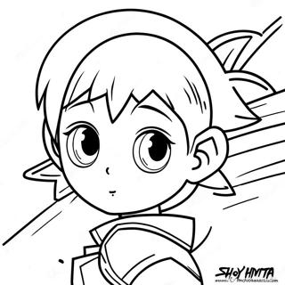 Shoyo Hinata in Action Coloring Page | Haikyuu 塗色頁