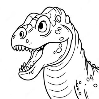 Ferocious T-Rex Roaring Coloring Page | Scary Dinosaur 塗色頁