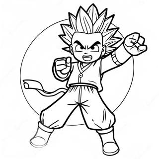 Gon Freecss in Action Coloring Page | Hunter x Hunter 塗色頁