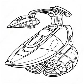 Futuristic Spaceship Coloring Page | Spaceship 塗色頁