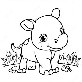 Cute Baby Rhino Coloring Page | Rhino 塗色頁