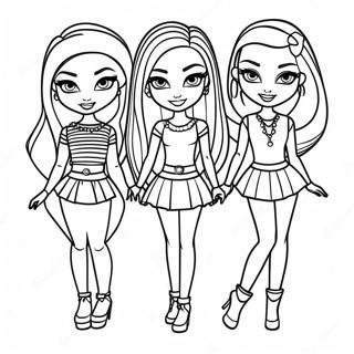 Stylish Bratz Fashion Show Coloring Page | Fashion Bratz 塗色頁