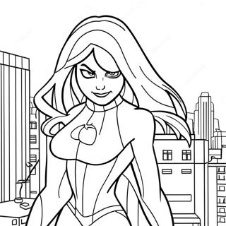 Gwen Stacy in Spider-Man Costume Coloring Page