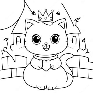 Sparkly Princess Kitty in a Castle Coloring Page | Princess Kitty 塗色頁