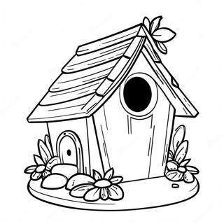 Bird House Coloring Page | Bird House 塗色頁