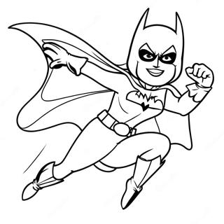Batgirl in Action Coloring Page