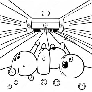 Bowling Alley Scene Coloring Page | Bowling 塗色頁