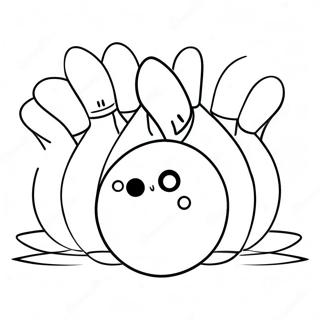 Colorful Bowling Ball and Pins Coloring Page | Bowling 塗色頁