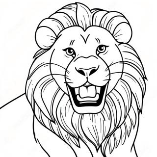 Majestic Lion Roaring Coloring Page | Big Cats 塗色頁