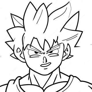 Goku Super Saiyan Blue Action Pose Coloring Page | Goku Super Saiyan Blue 塗色頁