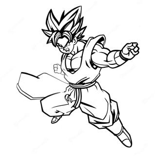 Goku Super Saiyan Blue Flying Coloring Page | Goku Super Saiyan Blue 塗色頁