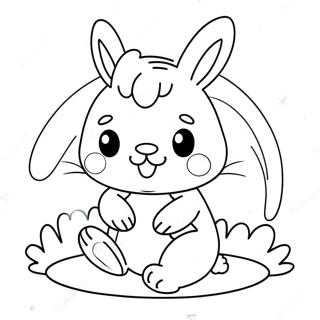 Kawaii Bunny Coloring Page