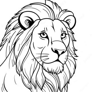 Realistic Lion Portrait Coloring Page | Realistic Lion for Adults 塗色頁