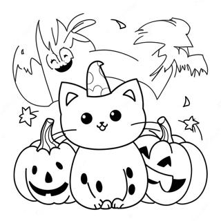 Halloween Cats Coloring Page | Halloween Cats 塗色頁