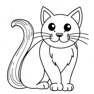 Spooky Black Cat Coloring Page | Halloween Cats 塗色頁