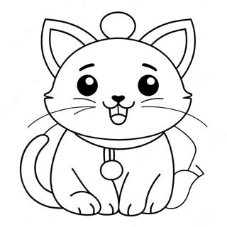 Cute Christmas Cat Coloring Page | Cute Christmas Cat 塗色頁