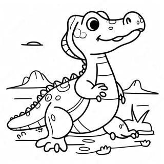 Adventurous Alligator Coloring Page | Animal Alphabet 塗色頁