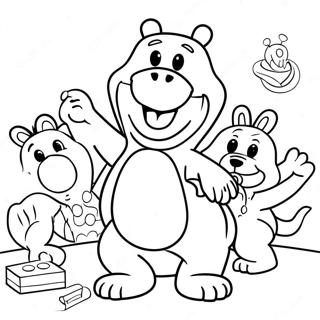 Barney and Friends Playing Coloring Page | Barney 塗色頁