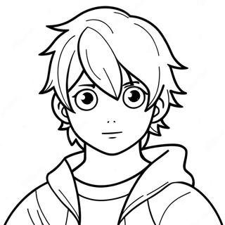 Anime Boy Coloring Page | Anime Boy 塗色頁