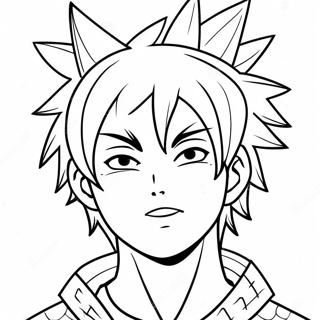 Cool Anime Boy with Spiky Hair Coloring Page | Anime Boy 塗色頁