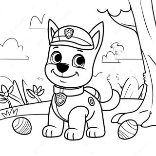 Paw Patrol Easter Egg Hunt Coloring Page | Paw Patrol Easter 塗色頁